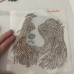 Diamond King Charles Spaniel Iron On Large 5 X 5