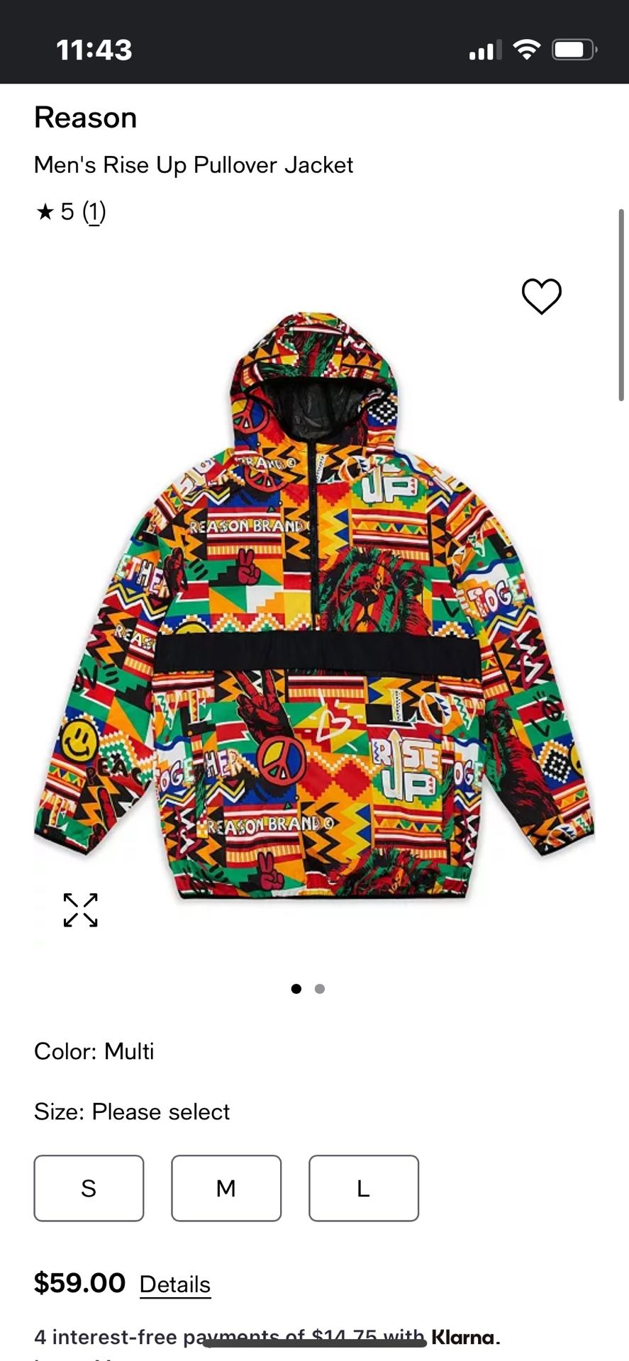 Pending Pick Up For Saturday...Rise Up Tiger Pull Over Windbreaker