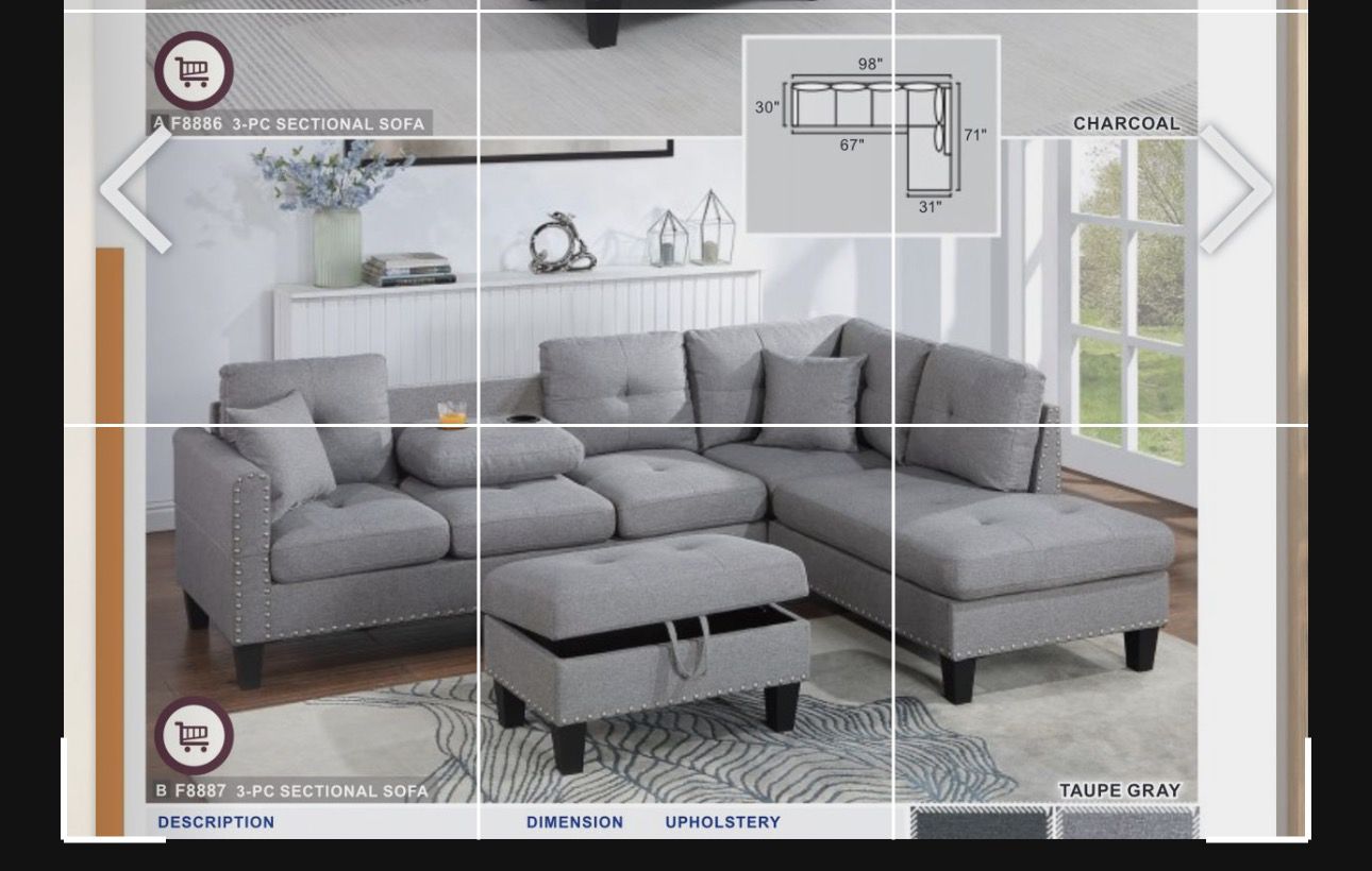 Sectional couch new in box