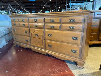 Early American Style Solid Wood Triple Dresser