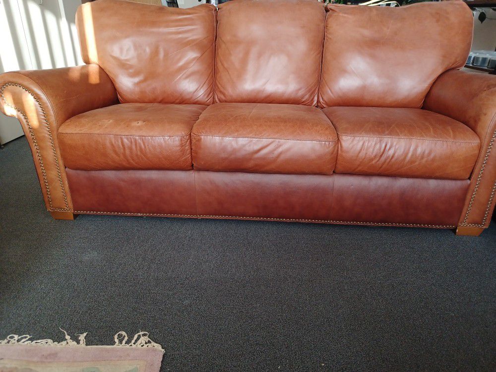 Tuscany Brown Leather Couch