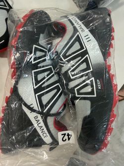 Hike Balance III Trail Running Shoes Grey Black Red Sneakers Size 42