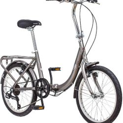 Schwinn Loop Folding Bike for Adults, 20-inch Wheels, 7-Speed Drivetrain, Rear Cargo Rack, Carrying Bag Included for Storage
(Will Listen To Offers)