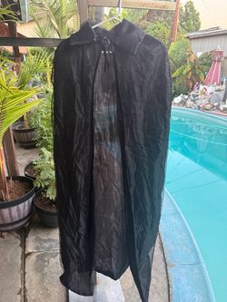 Halloween Lace - Black Full-Length Cape with Tie Closure