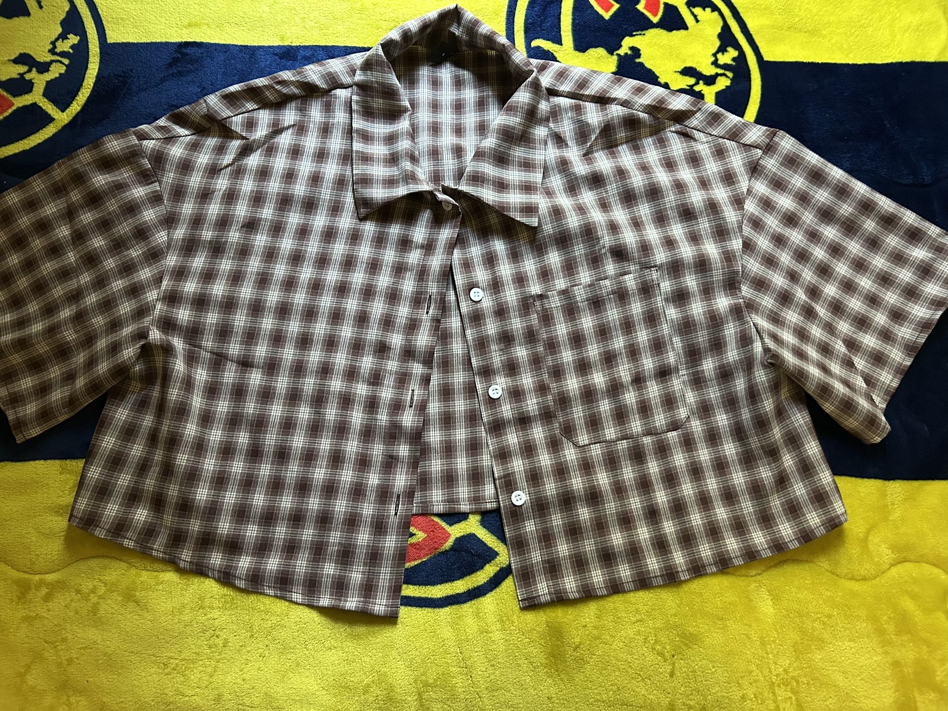 Brown Plaid Crop Top