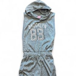 Brooklyn 83 Gray Hoodie Romper One Piece Ladies L Never Worn