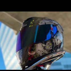 Custom Motorcycle Helmet With Built In Sun Glasses 