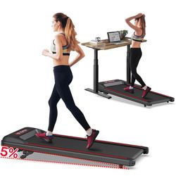 Treadmill with Incline, Under Desk Walking Pad 320lb Capacity