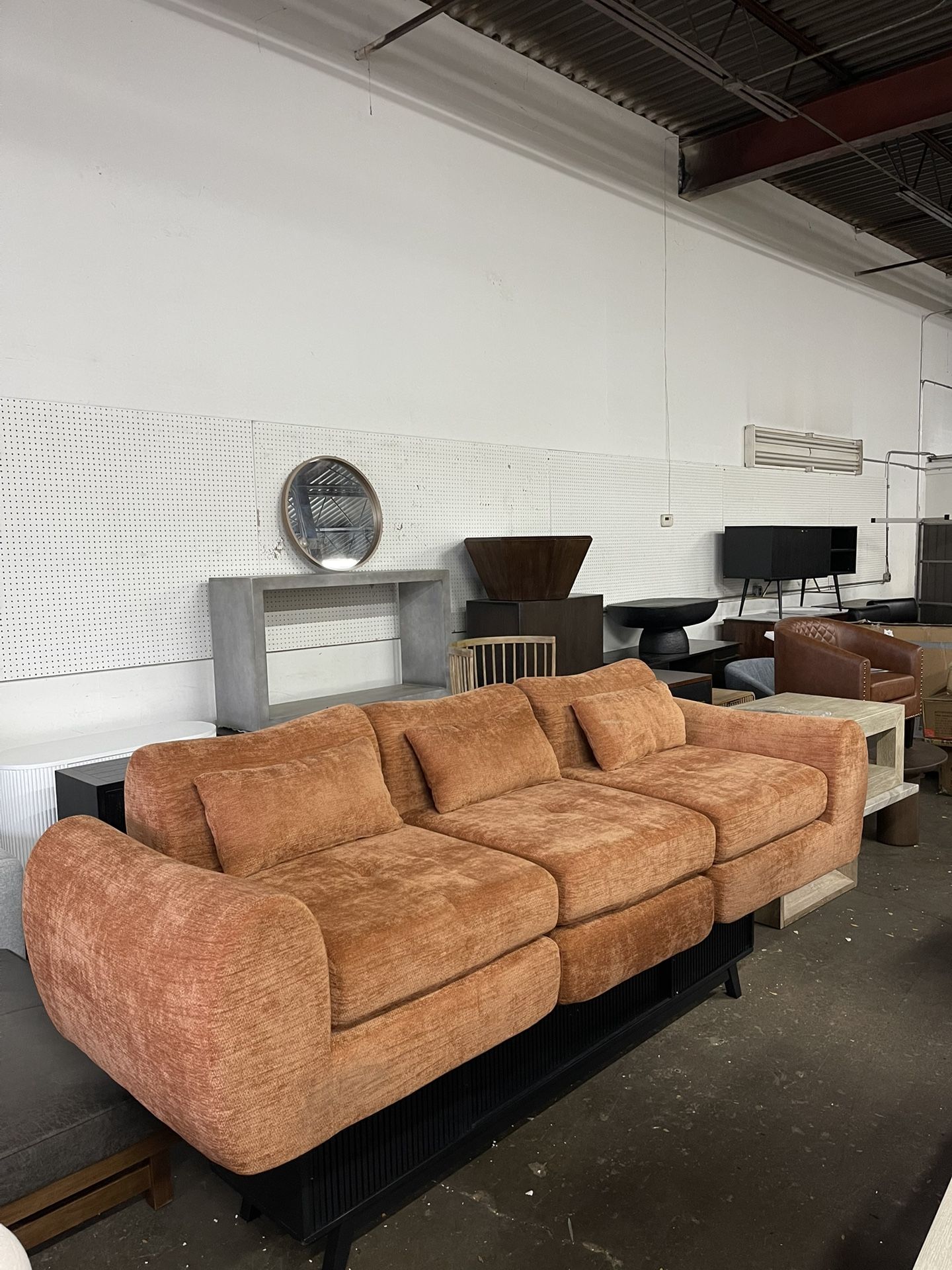 102" Cloud Sofa, 4-in-1 Folding Sofa Bed, Floor-Standing Boneless, Orange