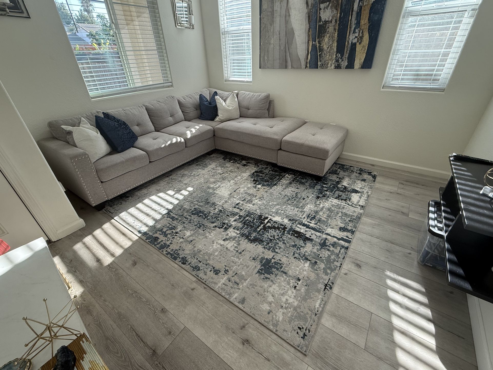 Pillows, Couch, And Carpet For Sale Together