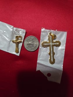 Cruz Grande Con Piedras Stainless Steel