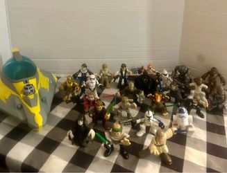 Star Wars Jedi fighter and action figure group all included