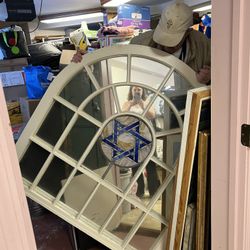 Stainless Glass Star Of David Mirror 