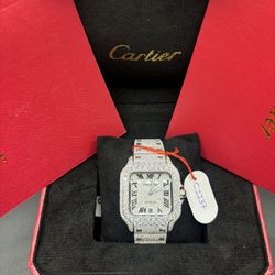 Iced Out Diamond Cartier VVS Moissanite (Will Pass Diamond Tester) 