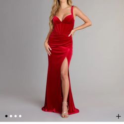 Ruby Red Dress Velvet 