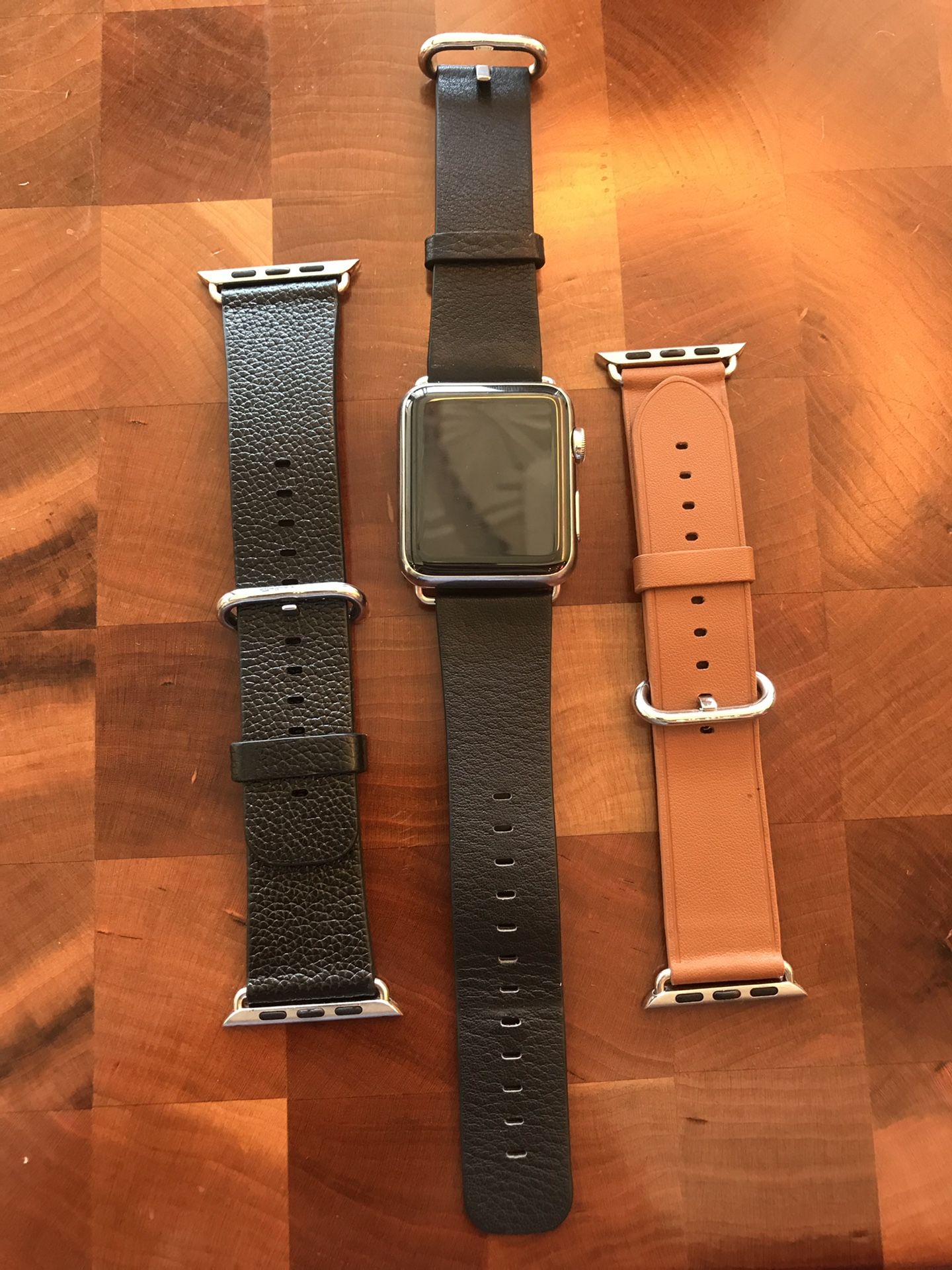 Stainless Steel Series 0 42mm Apple Watch with 3 bands.