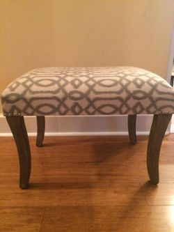 Gray and Cream Foot Stool.