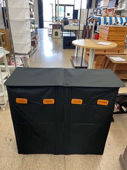 SONGMICS 210L Laundry Hamper 4-Compartment Sorter w/ Lid - Black