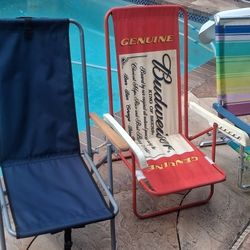 $25 Each Foldup beach lounge chair arm rests lawn garden pool deck camping spa balcony boat 