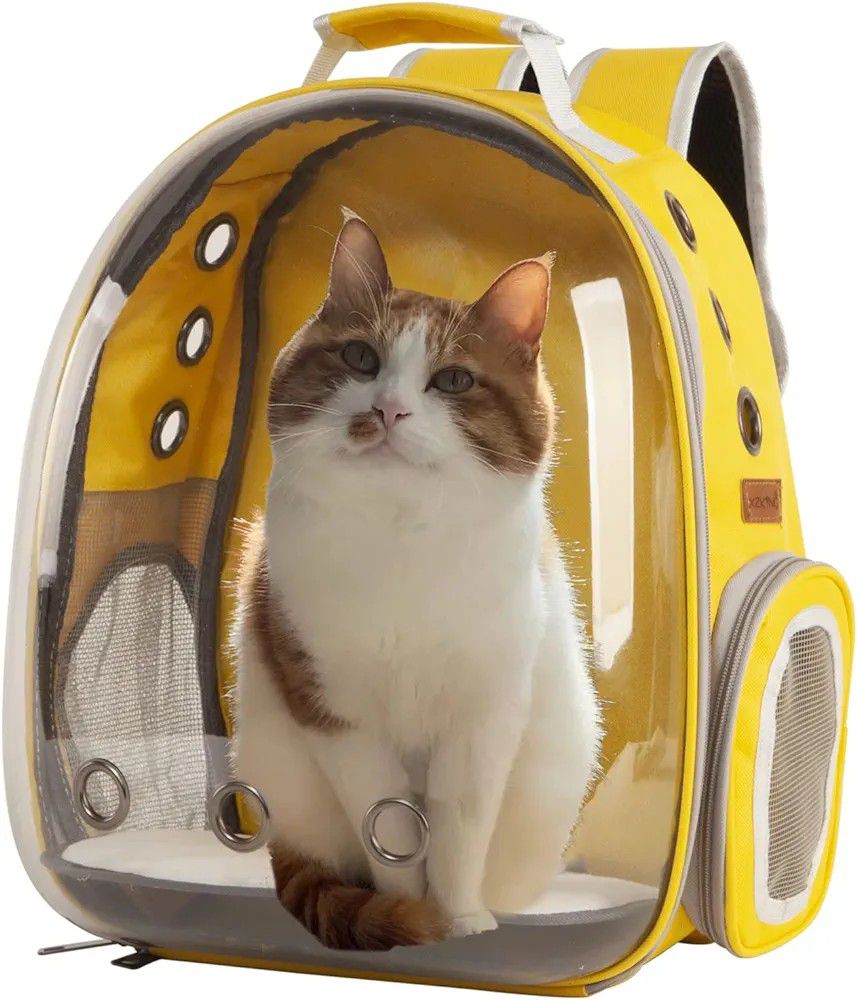 Cat Backpack Carrier Bubble Bag Yellow