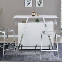 Zena 3-Piece Bar Set with LED lighting Bar Table Sets 