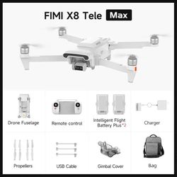 DRONE ,FIMI X8 Tele Max Combo Camera Drone Wide-Angle Camera 30x Hybrid Zoom Quadcopter