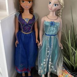  Disney My Size Dolls Frozen Elsa & Anna 38" Moveable Arms Legs & Waist