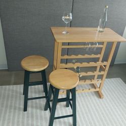 Wine Bar Table + 2 Stools – $60 – Perfect for Small Spaces