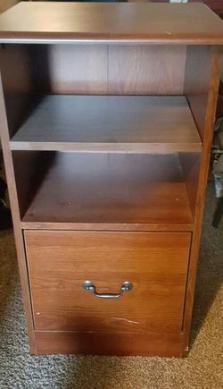 Solid wood telephone table w/ file drawer