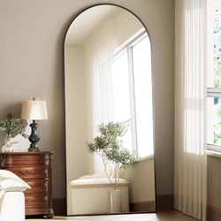 New Black Arched Full Length Mirror with Stand 71” x26”