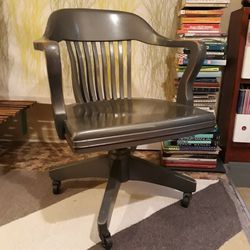 Vintage Wood Banker Chair