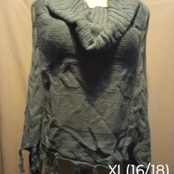 Cowl Neck Poncho Faded Glory XL(16/18) $8