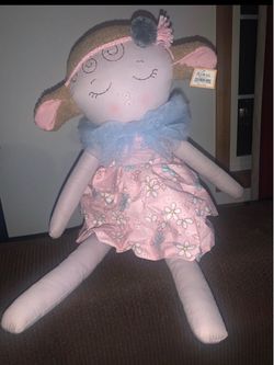 Plush pink 20” stuffed mouse doll