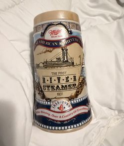 Vintage 1989 Miller High Life Beer Stein: The First River Steamer