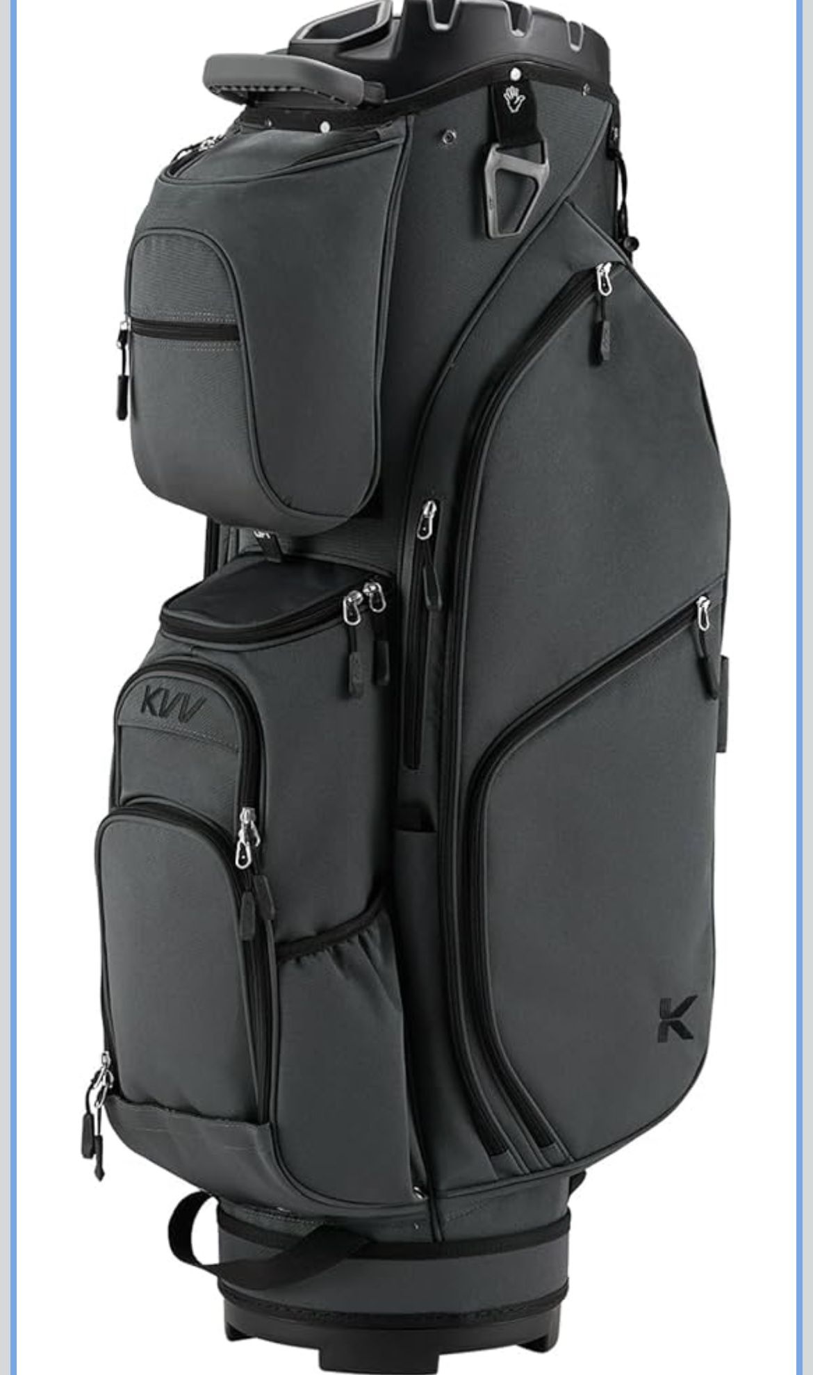 Brand New, KVV 14 Way Top-Molded Organizer Cart Bag with Rain Cover, Full Length Divider, Spacious Cooler Pockets
