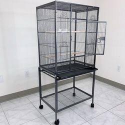 (NEW) $95 Large 53” Bird Cage for Parakeet Parrot Cockatiel Canary Finch Lovebird, Size 24x17x53”