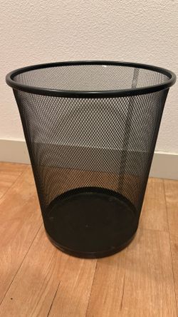 Black mesh wastebasket