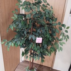 6'7" Artificial Ficus Tree with Lavender Accent Plants 