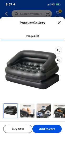 Honeydrill 78" x 54" x 24" Inflatable Sofa, 5-in-1 Air Couch, Black