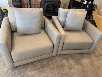 Light Gray C&B Accent Chairs (2)