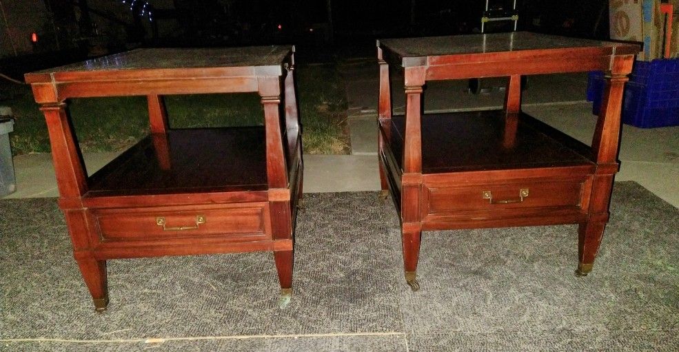 Cherry Wood Vintage End Tables