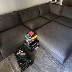Grey Sectional Sofa W Ottoman