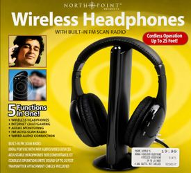 North Point Wireless Headphones with FM Radio – New in Box