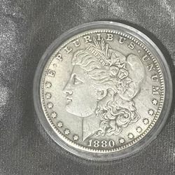 1880 cc Morgan Silver Dollar US $1 Dollar Silver Coin