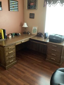 Oak Desk with right return