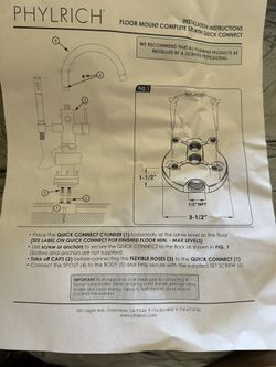 Phylrich Floor Mounted Tub Filler