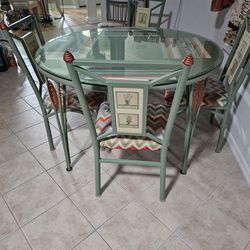 Kitchen Table and 4 Chairs and Matching Stool