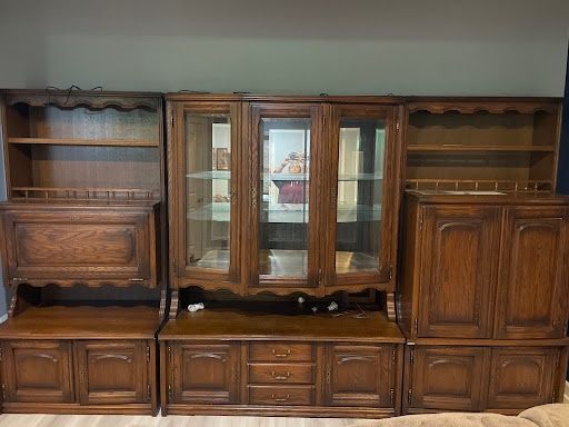 Three Piece Wooden Hutch Set