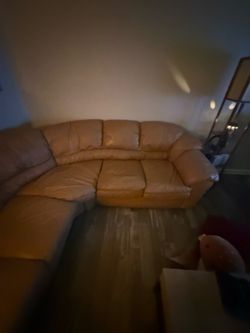 Tan sectional couch