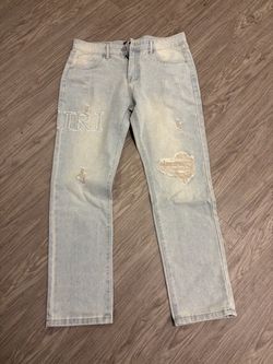 Size 32 Amiri Light Wash Distressed Denim Jeans